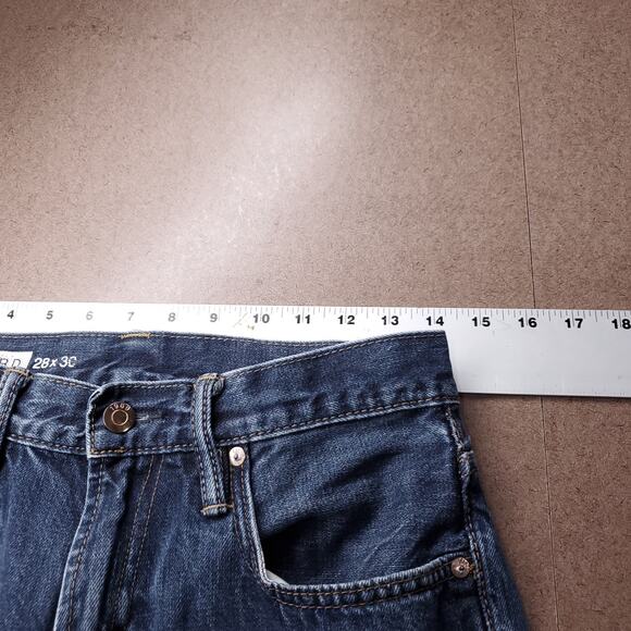 Gap 1969 Standard Jeans Mens 28x30 Blue Dark Wash Straight Leg Preppy Classic - Picture 3 of 11